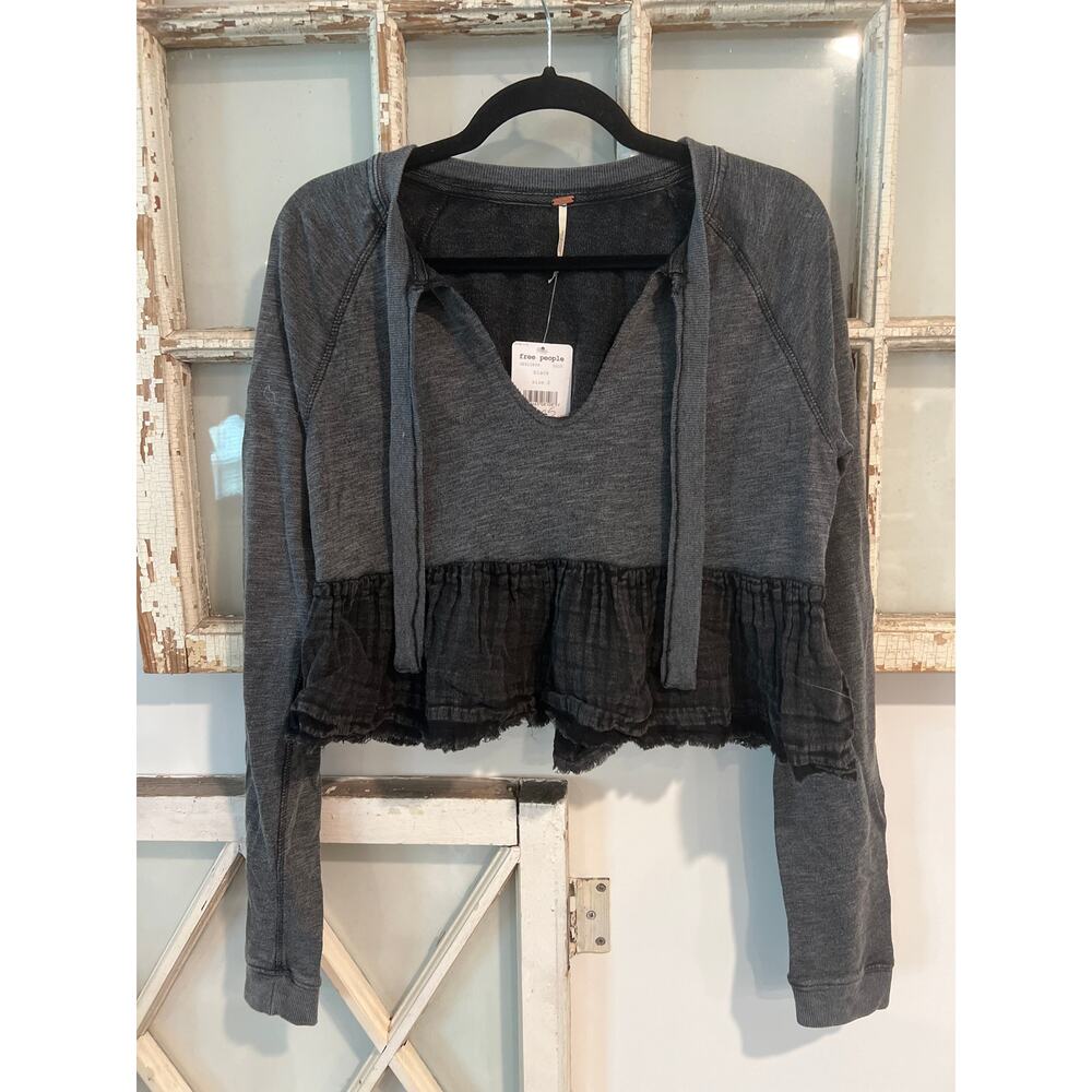 NWT Free People size small Sweet Jane pullover ruffled peplum hem